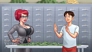 Big boobs Tina fucks monster cock Anon on a big pile of money - gameplay part 4