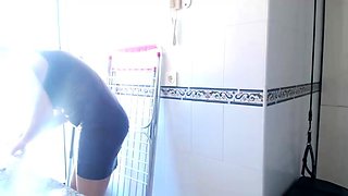 Big Boobed Blonde Masturbates With A Dildo In The Bathroom