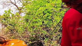 Desi village girl Permi Pooja outdoor forest sex - Hot bhabhi hardcore doggy style with devar in jungle