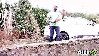 Chubby Big-Butt MILF Ruby Cattrall Bounces Bald Black Studs Thick Cock in Brutal Doggy
