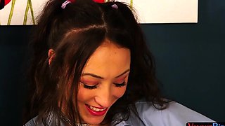 Voyeuristic college sluts tease temp