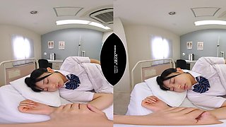 Japanese students explore intense VR classroom POV passion