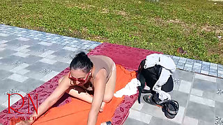 Nude beach. Watching at a public beach 318