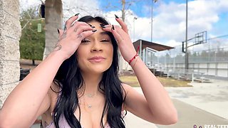 Beautiful brunette gets a facial from Donnie Rock