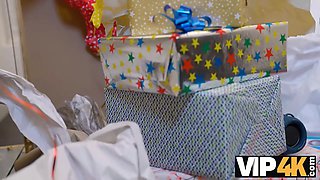 Vip4k. bride stretches her legs in front of the wedding boss