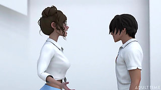 Hentai Sex College 2nd Semester Part 2 - Big Titty Hentai Babes Scissor After Their Competition