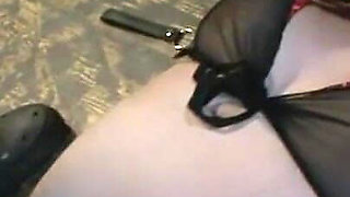 Humiliates dominates bondage hand in pussy