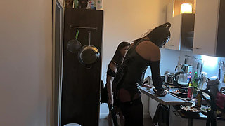 Kinky Kitchen Encounter: Fetish Babe Dominates Her Friend