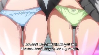 Busty Anime schoolgirls take it deep in their pussies during FFM
