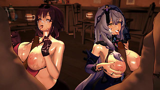 Honkai Star Rail - Kafka X Black Swan Twosome Sex - 3D Hentai Animations