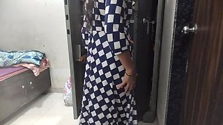 Indian maid gets her big ass fucked from behind after sucking cock - homemade desi bhabhi creampie