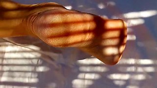 Amateur Blonde MILF Wife Gets Her Feet and Pussy Worshiped in Car