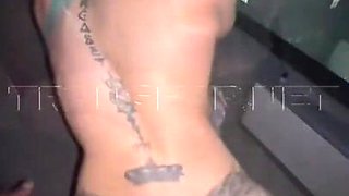 TRANSSEXUAL Takes BIG BLACK COCK And Gets Creampied