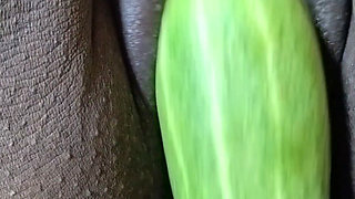 Beautiful Cline Saved My Pussy and Masturbating Big Cucumber