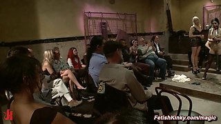 Public chaotic BDSM interracial group