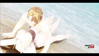 Genshin Impact Hentai - Lumine Is Fucked in the Beach - Asian Japanese Anime Manga Porn