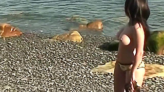 Busty Beach Slut Wet