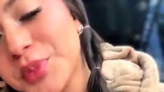 Cute amateur brunette naughty in solo jerking show on camera