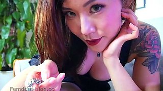 Goddess Domina Elara Goth Girl Teases And Locks Your Cock