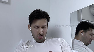 Selfsucking College Boy Goons As He Cums In His Mouth