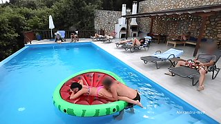 Fucked in the Hotel Pool in Front of All Guests