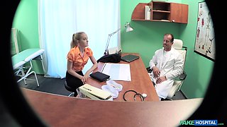 Blonde patient Adriana Dryli got fucked by her dirty doctor