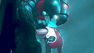 Sucks And Fucks Batman - Car Toon And Harley Quinn