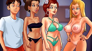 Cartoon porn games, summertime, sex game playthrough