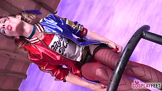 Stunning Mermaid in a Super Sexy Harley Quinn Cosplay Outfit