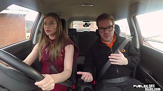 Driving slut in stockings public fucked outdoor by tutor