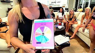 Petite lesbian babe duo licking and fingering pussy close up