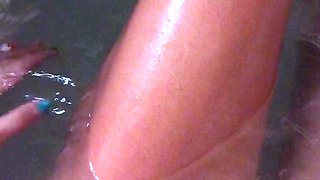 Pussy toying busty high heeled stunner solo pov masturbation