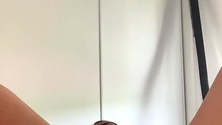 Marilyn cute busty blonde babe stuffing panties and toying