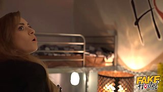 Faux hostel - fat Natural Tits estate agent and buyer find a teen xxx slave in the dungeon space starring Josephine Jackson
