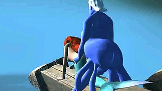 3D cartoon Ariel getting fucked underwater by Ursula