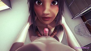 Disney's Raya manga POV porn - Raya gives handjob, blowjob, and gets fucked