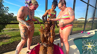 Messy Bean Play Four Hot Girls Squish Beans All Over Their Curves and Dare You to Lick Them Clean