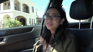 Eva Yi gets turned on by flashing in public and gets fucked hard by a cock