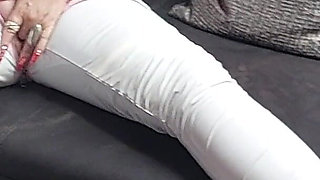 Mature Slut Drenches Pants in Hot Piss Flood