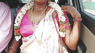 Indian Car Sex Telugu Saree Housewife Car Journey for Fucking with Husbend's Friend. Telugu Dirty Talks.