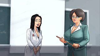 Teacher and student, science, university student