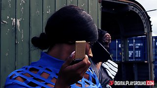 Black horny MILF porn parody video