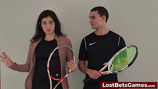 Rafaela and Igor Are Taking Their Strip Tennis Match Outside