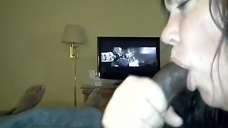 Bbc sperm snack for this white bbw, after a blowjob.