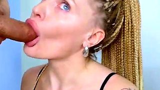 Amateur teen blowjob and cumshot from a guy