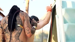 Bondage fetish outdoor