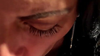 Kitchen Blowjob Surprise. Deepthroat, Cum in Mouth and Double Oral Finish