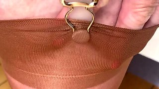 Mature British Granny Shows Off Vintage Nylons & Big Natural Tits - Foot Fetish HD