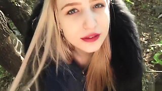 Beautiful Young Girl Gives Public Blowjob To Her Stepbrother And Swallows Cum - Pov Public