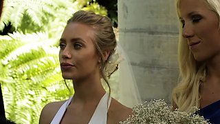 Sexy blonde bride Nicole Aniston fucking